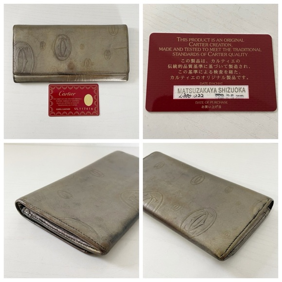 Cartier metallic happy birthday monogram leather long wallet with card - Picture 4 of 12